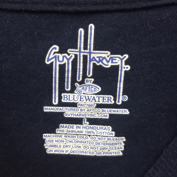 Guy Harvey Bluewater Wahoo Long Sleeve Tee GUC L - Picture 2 of 3